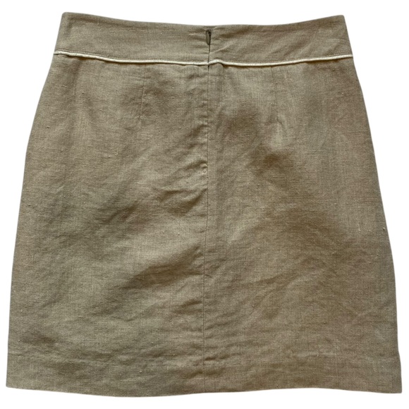 Ann Taylor LOFT Tan Linen A-Line Mini Skirt w/ White Trim Size XS - Picture 4 of 12